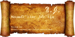 Neumüller Júlia névjegykártya